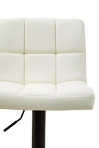 Baina Bar Chair | White Leather Effect Quilted Bar Chair