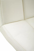 Baina Bar Chair | White Leather Effect Quilted Bar Chair