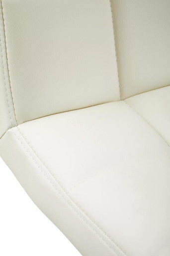 Baina Bar Chair | White Leather Effect Quilted Bar Chair