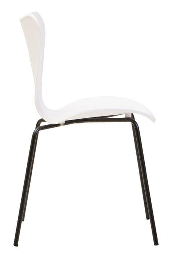Laila Dining Chair | White Moulded Dining Chair with Black Legs