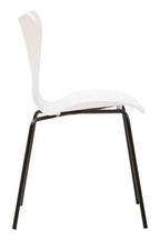 Laila Dining Chair | White Moulded Dining Chair with Black Legs