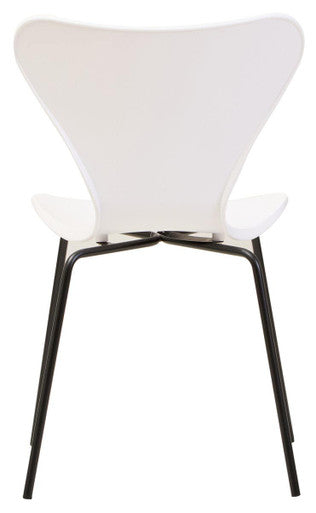 Laila Dining Chair | White Moulded Dining Chair with Black Legs