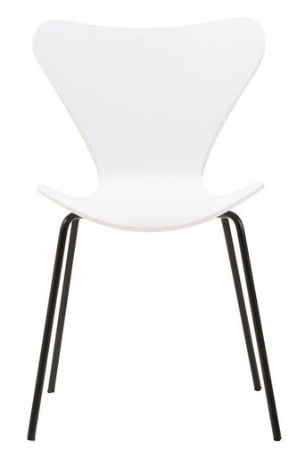 Laila Dining Chair | White Moulded Dining Chair with Black Legs