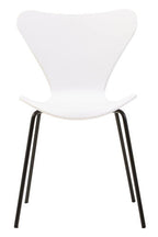 Laila Dining Chair | White Moulded Dining Chair with Black Legs