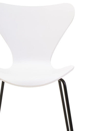 Laila Dining Chair | White Moulded Dining Chair with Black Legs