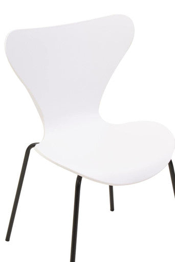 Laila Dining Chair | White Moulded Dining Chair with Black Legs