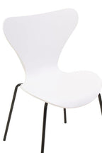 Laila Dining Chair | White Moulded Dining Chair with Black Legs