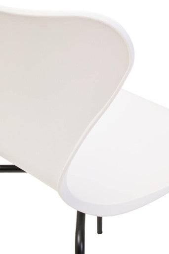 Laila Dining Chair | White Moulded Dining Chair with Black Legs