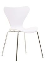 Laila Dining Chair | White Moulded Dining Chair with Chrome Legs