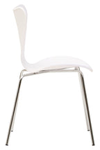 Laila Dining Chair | White Moulded Dining Chair with Chrome Legs