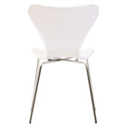 Laila Dining Chair | White Moulded Dining Chair with Chrome Legs