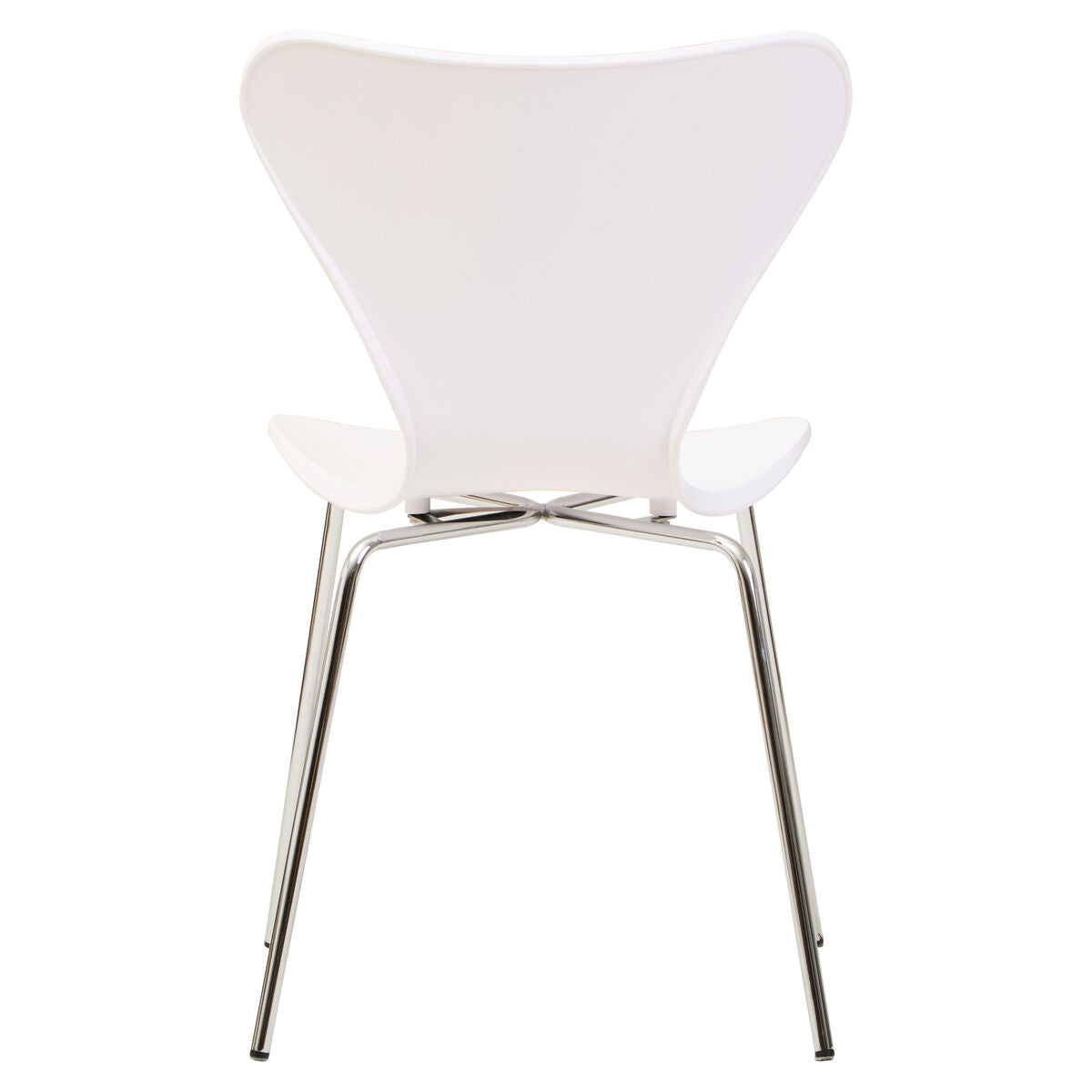 Laila Dining Chair | White Moulded Dining Chair with Chrome Legs