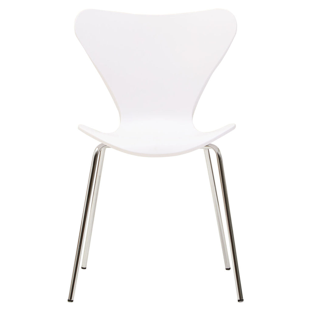 Laila Dining Chair | White Moulded Dining Chair with Chrome Legs