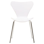 Laila Dining Chair | White Moulded Dining Chair with Chrome Legs