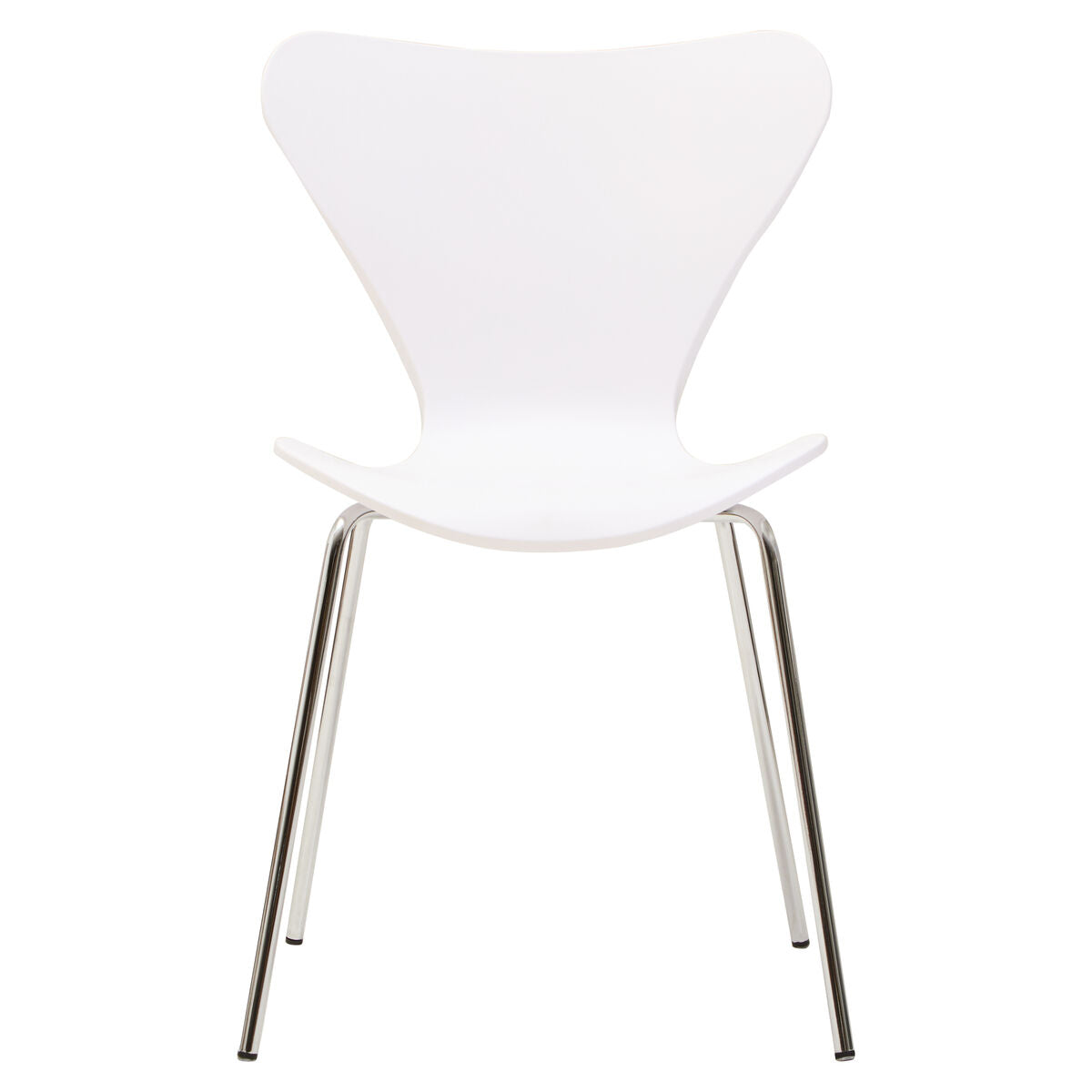 Laila Dining Chair | White Moulded Dining Chair with Chrome Legs