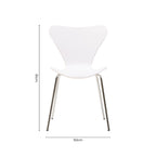 Laila Dining Chair | White Moulded Dining Chair with Chrome Legs