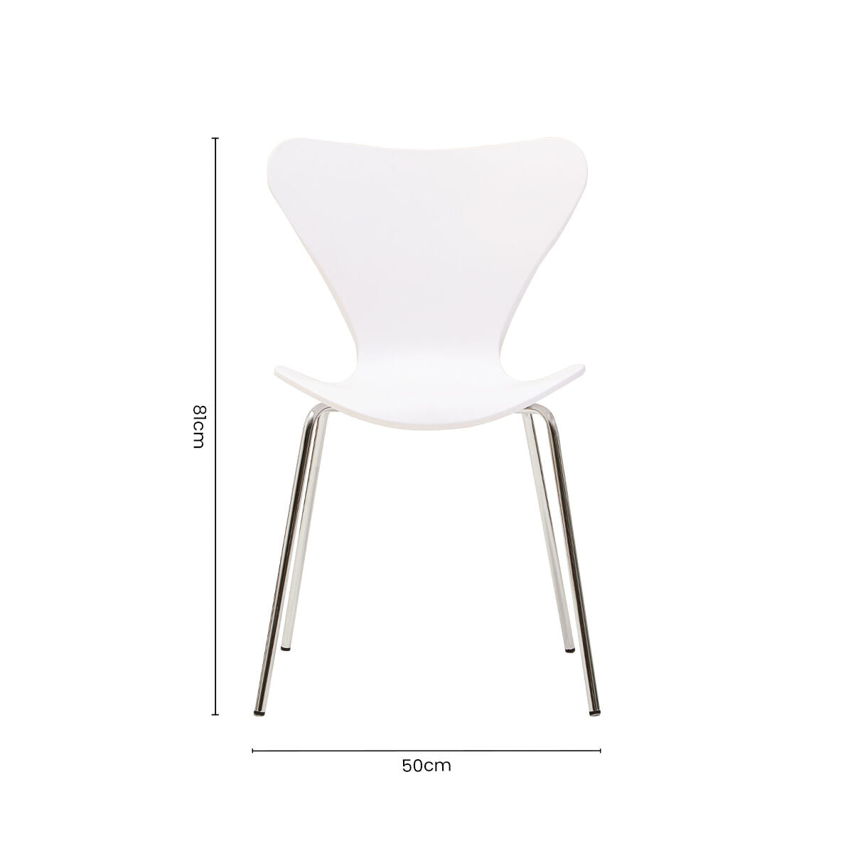 Laila Dining Chair | White Moulded Dining Chair with Chrome Legs