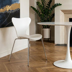 Laila Dining Chair | White Moulded Dining Chair with Chrome Legs