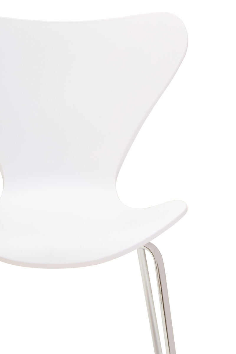 Laila Dining Chair | White Moulded Dining Chair with Chrome Legs