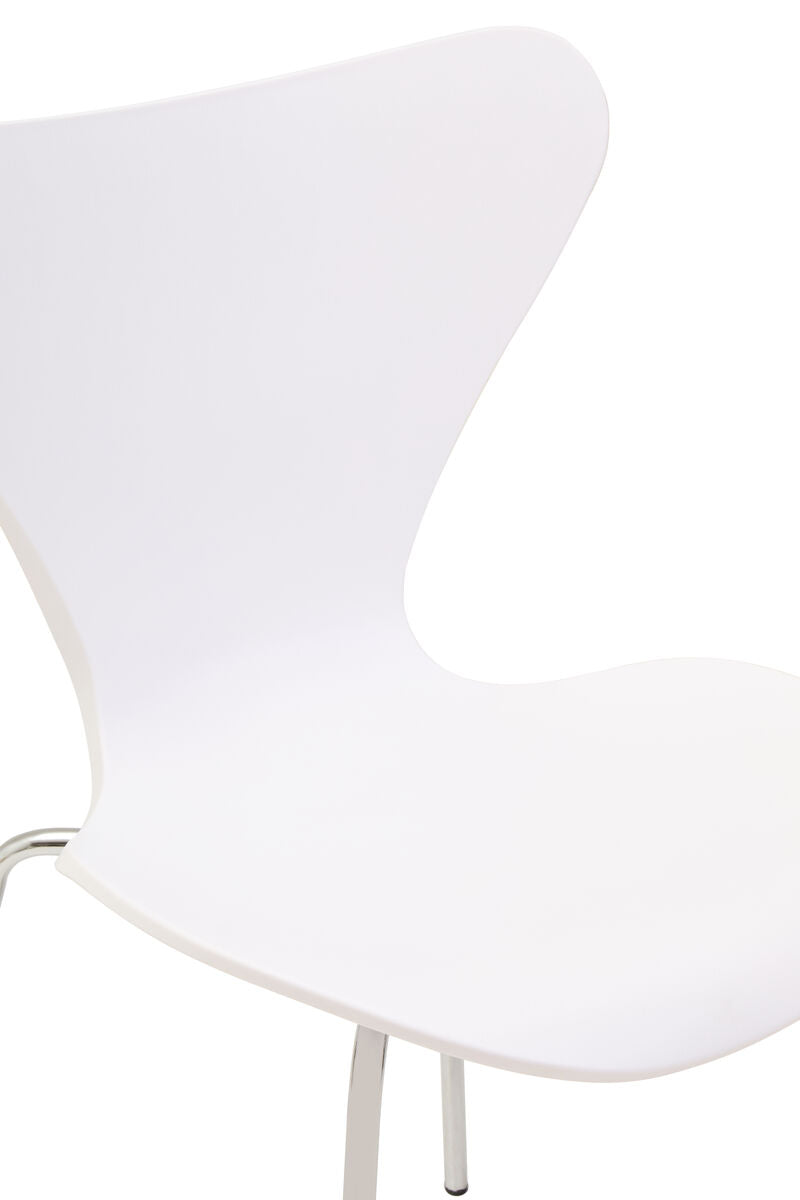 Laila Dining Chair | White Moulded Dining Chair with Chrome Legs