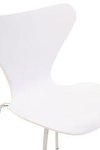 Laila Dining Chair | White Moulded Dining Chair with Chrome Legs