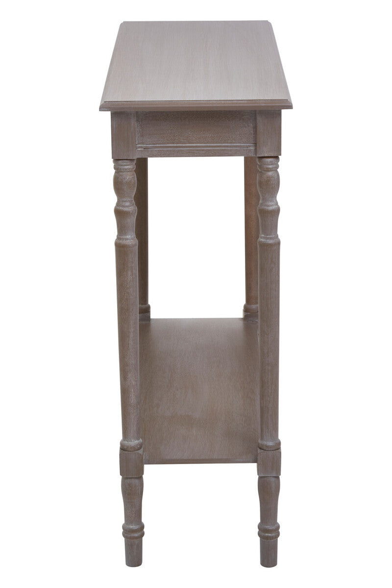 Heritage Console Table | Natural Wash Wooden Console Table with Lower Shelf