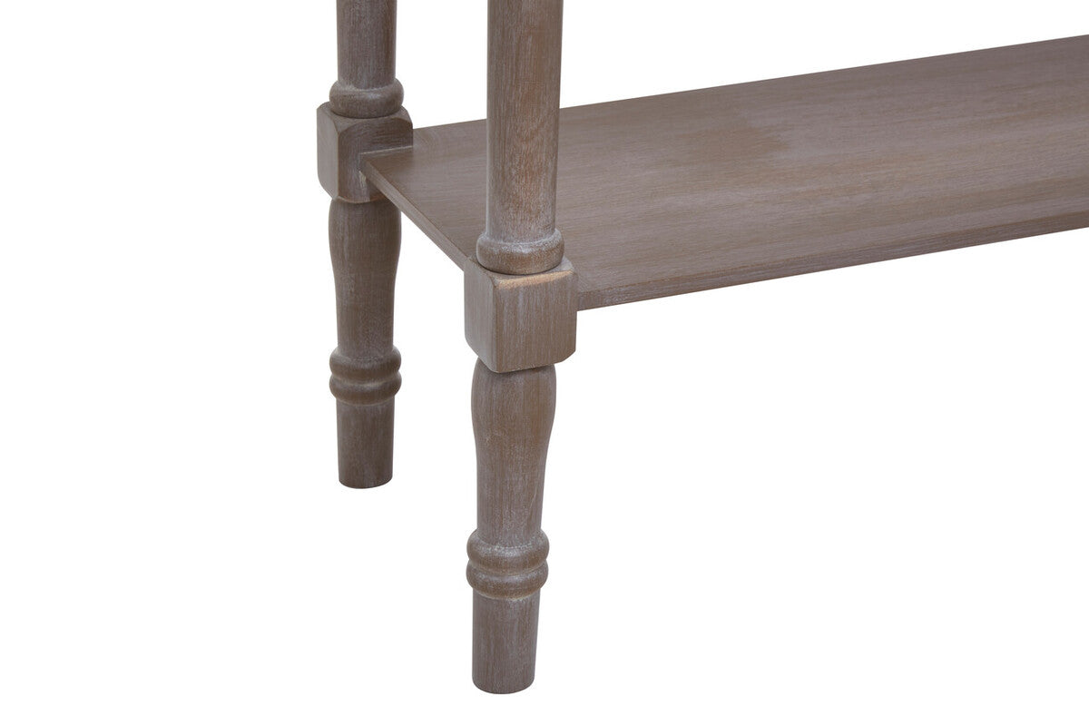 Heritage Console Table | Natural Wash Wooden Console Table with Lower Shelf