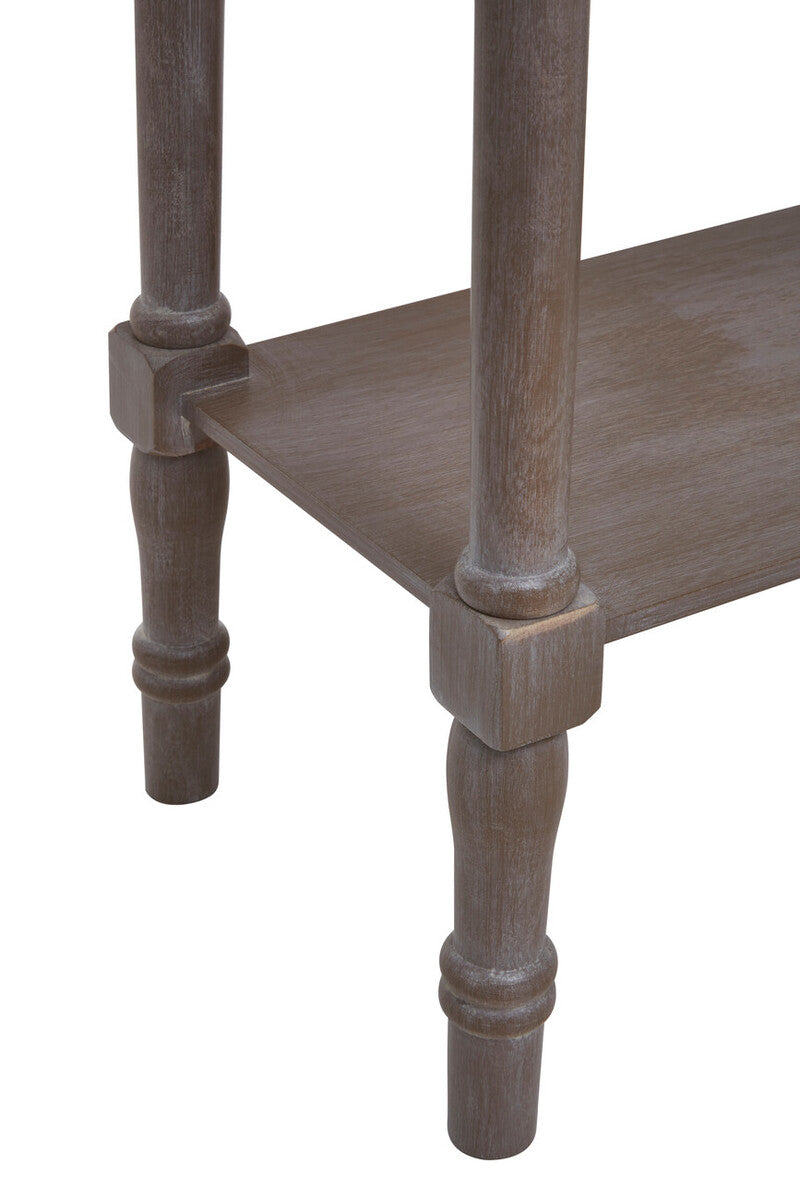 Heritage Console Table | Natural Wash Wooden Console Table with Lower Shelf