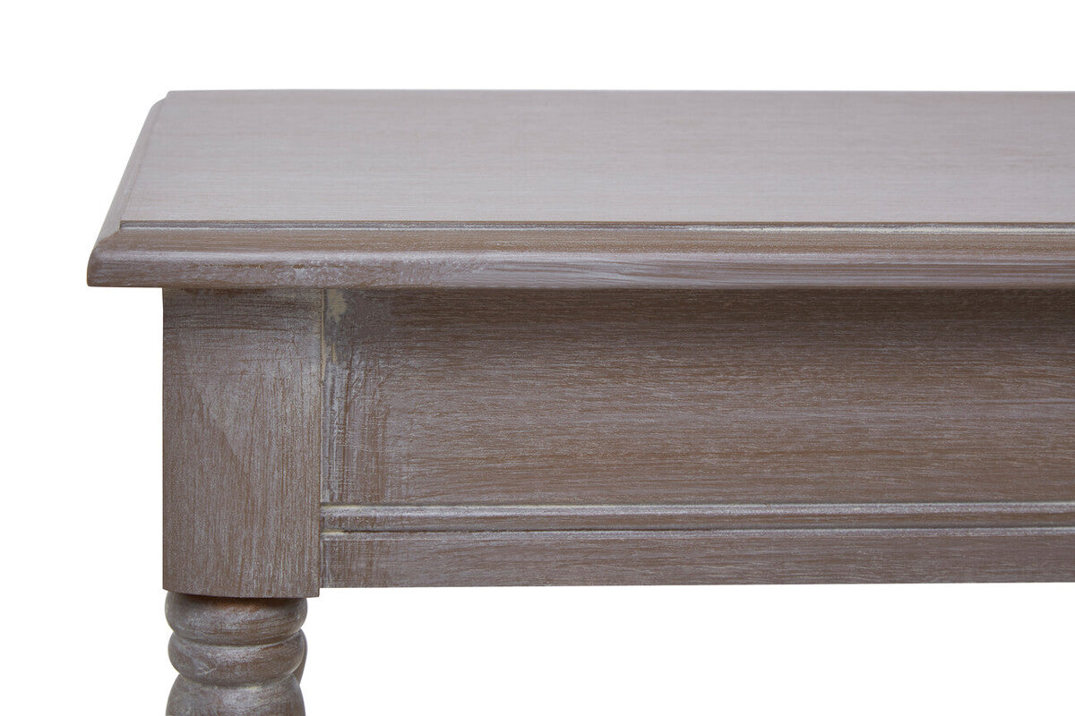 Heritage Console Table | Natural Wash Wooden Console Table with Lower Shelf