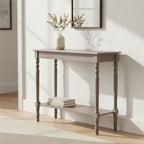 Heritage Console Table | Natural Wash Wooden Console Table with Lower Shelf
