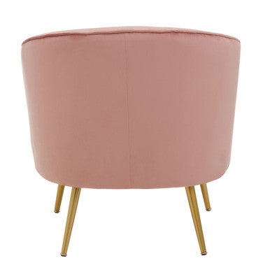 Yolanda Accent Chair | Pink Velvet Curved Chair
