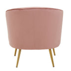 Yolanda Accent Chair | Pink Velvet Curved Chair