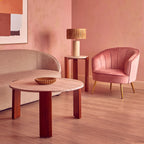 Yolanda Accent Chair | Pink Velvet Curved Chair
