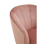 Yolanda Accent Chair | Pink Velvet Curved Chair