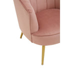 Yolanda Accent Chair | Pink Velvet Curved Chair