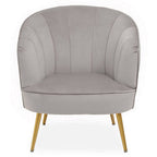 Yolanda Accent Chair | Grey Velvet Curved Chair