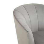 Yolanda Accent Chair | Grey Velvet Curved Chair