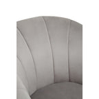 Yolanda Accent Chair | Grey Velvet Curved Chair