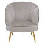 Yolanda Accent Chair | Grey Velvet Curved Chair