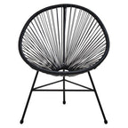 Miami Bistro Set | Black Rattan 3 Piece Patio Set with Glass Top Table