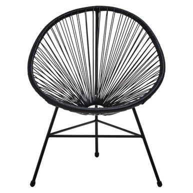 Miami Bistro Set | Black Rattan 3 Piece Patio Set with Glass Top Table