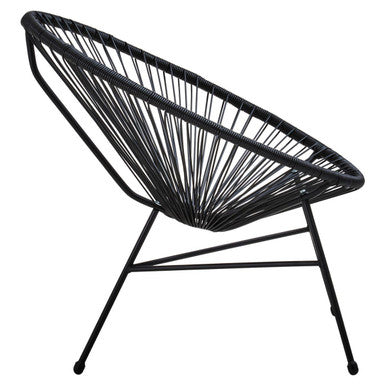 Miami Bistro Set | Black Rattan 3 Piece Patio Set with Glass Top Table