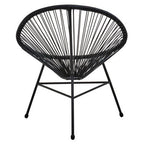 Miami Bistro Set | Black Rattan 3 Piece Patio Set with Glass Top Table