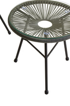 Miami Bistro Set | Grey Rattan 3 Piece Patio Set with Glass Top Table