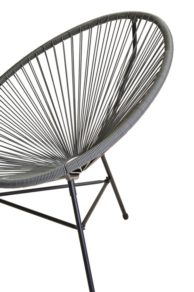 Miami Bistro Set | Grey Rattan 3 Piece Patio Set with Glass Top Table