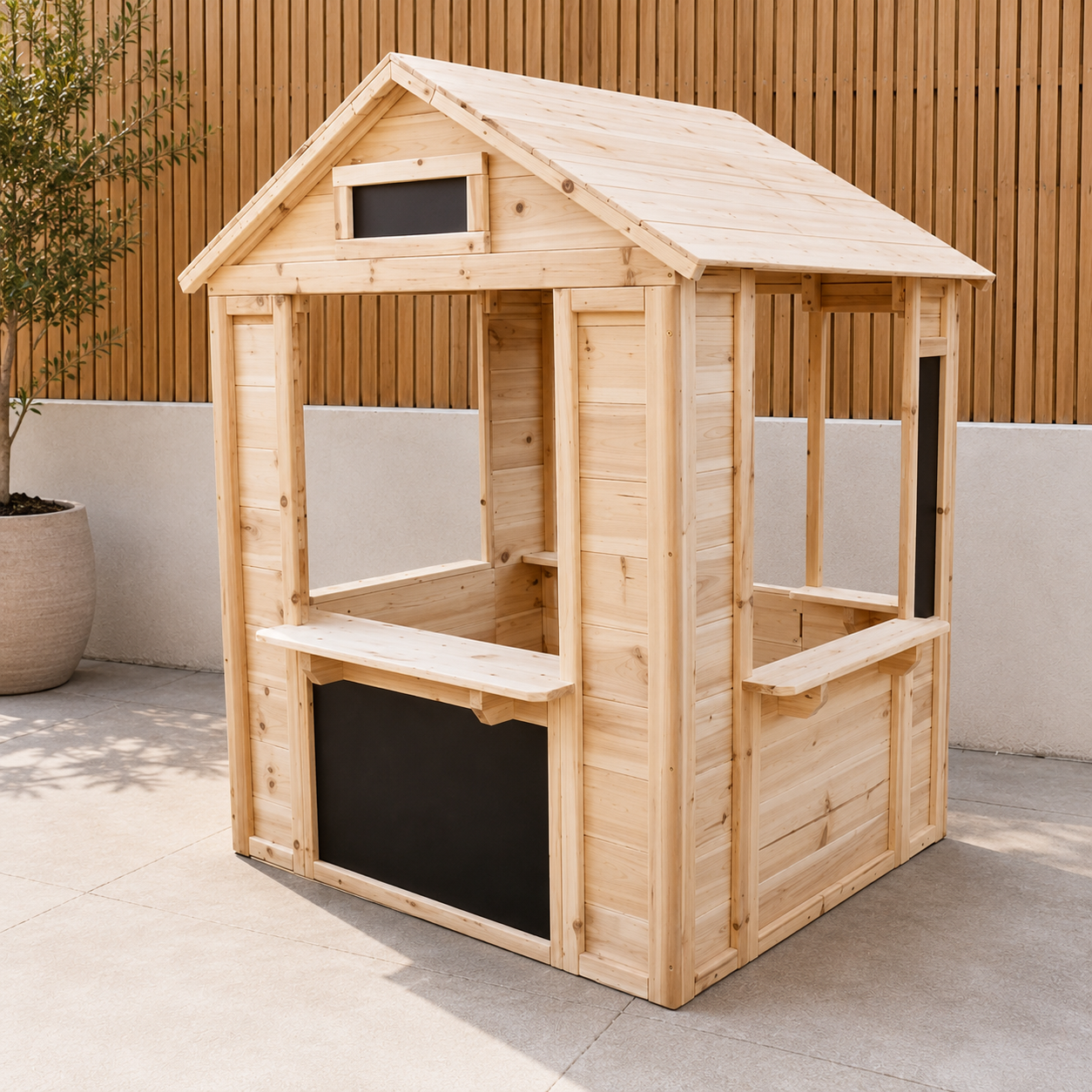 Make your own little barista bundle with wooden café shop playhouse for kids