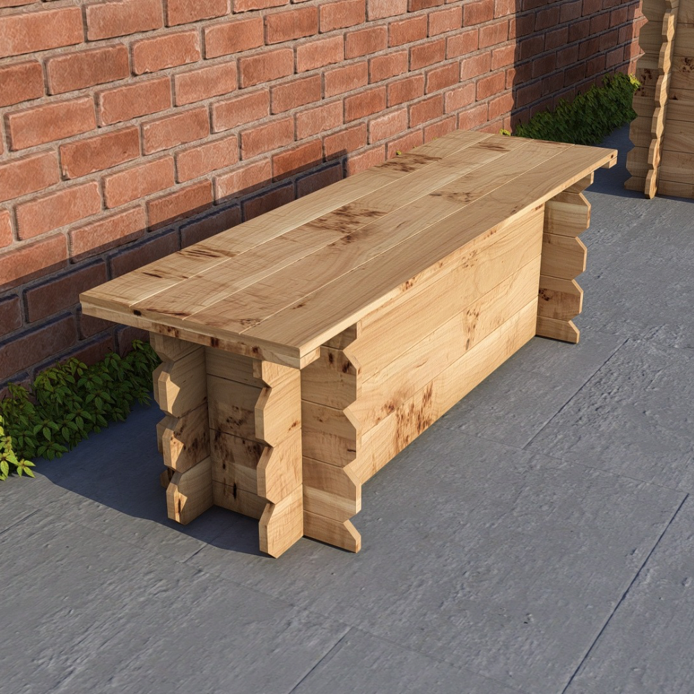 4ft Wooden Bench | Solid Timber Outdoor Garden Bench