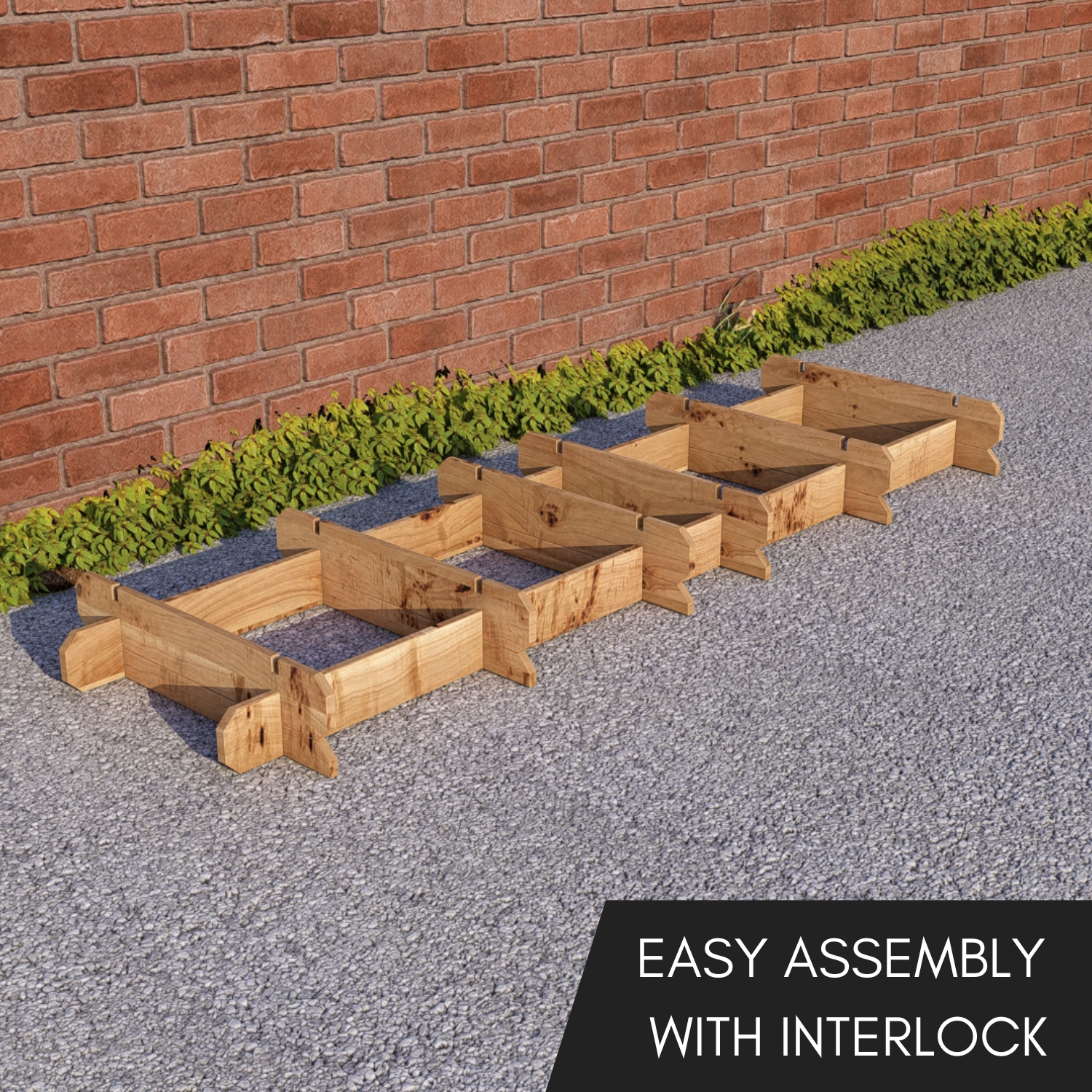 Large Wooden Interlock Bar | 2m Solid Timber Garden Bar