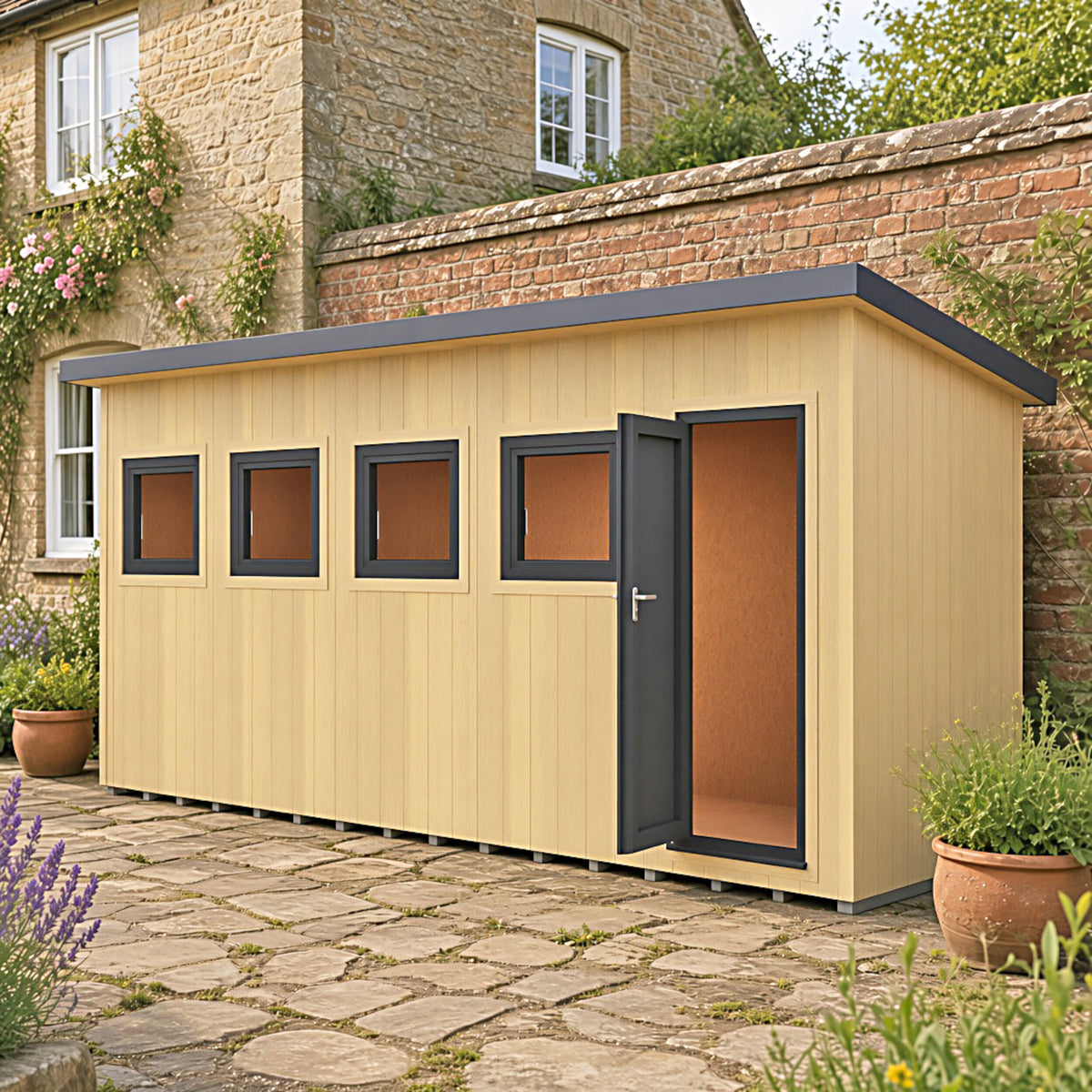 Fortis SIP Workshop Style C | Front Door Insulated Garden Workshop