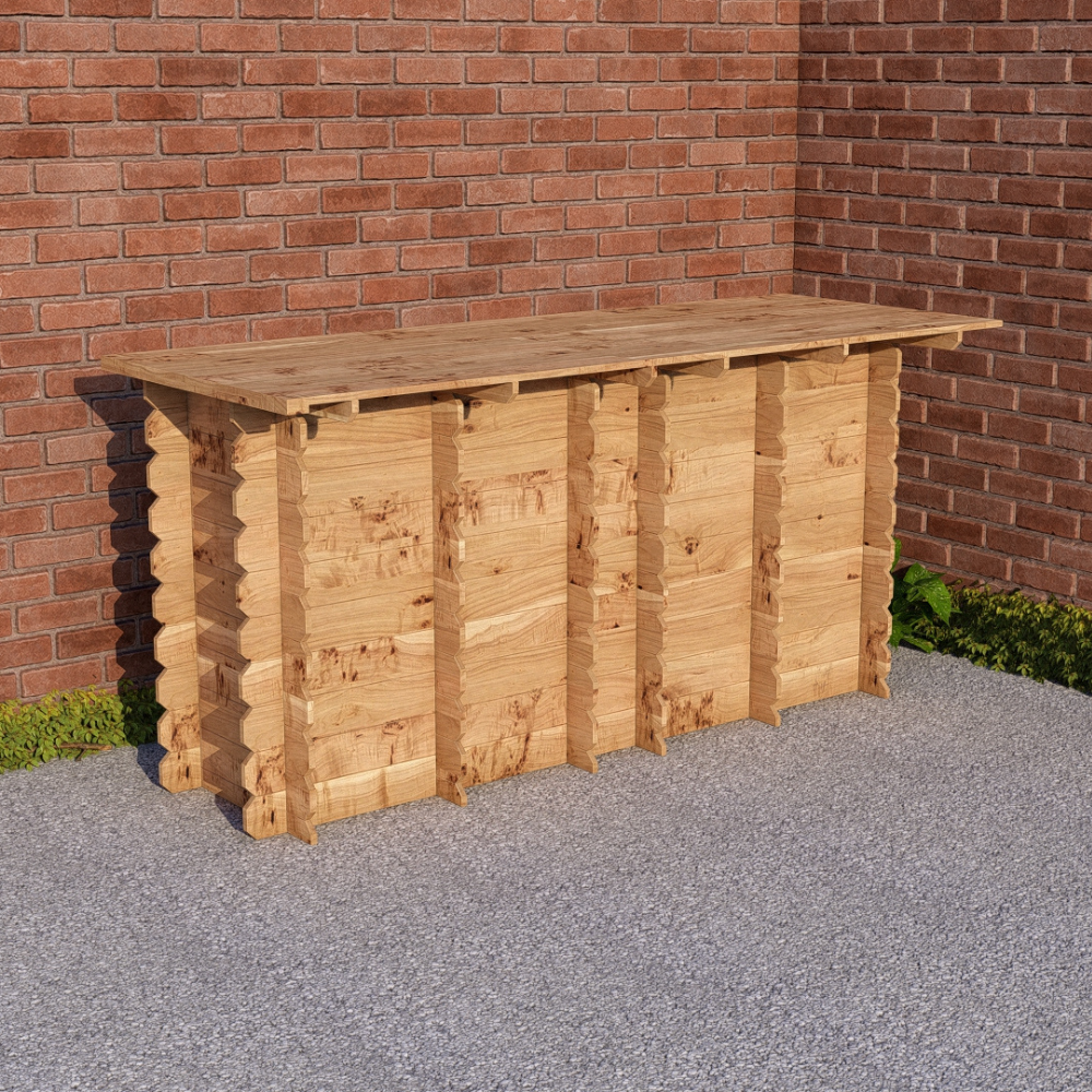 Large Wooden Interlock Bar | 2m Solid Timber Garden Bar
